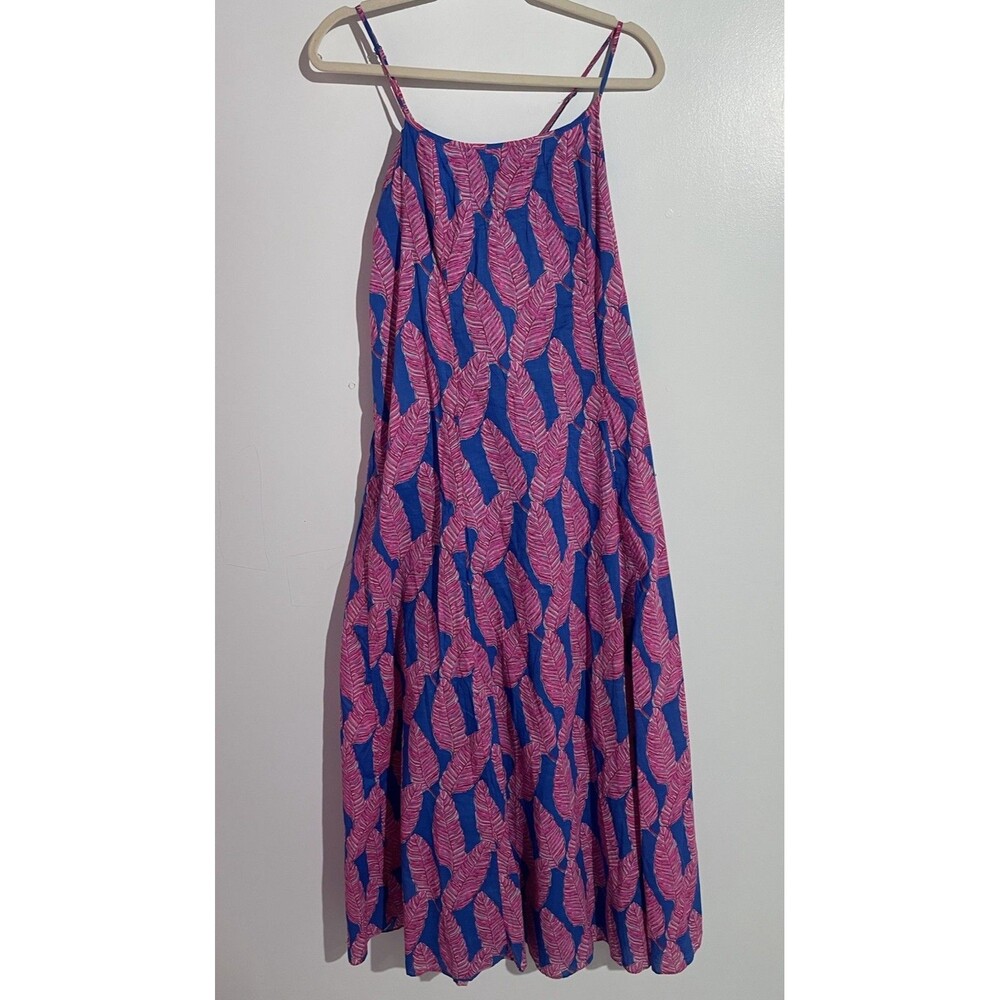 Vineyard Vines Dress 6 Tropical Leaf Maxi Cottagecore Feminine Beachy Resort - Picture 3 of 12